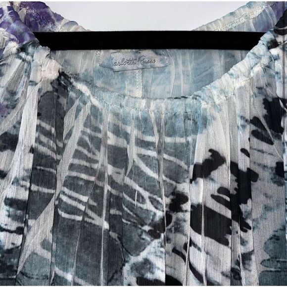 Charlotte Russe Y2K Style Sheer Abstract Dolman Blouse Size Small Purple - Picture 7 of 11